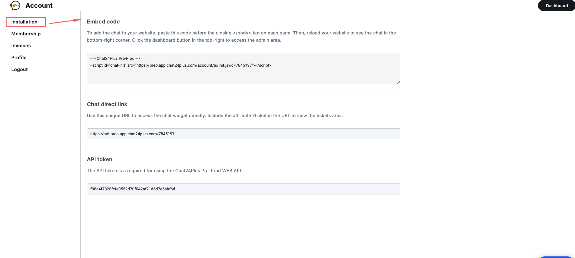 Account Overview - Navigation Menu